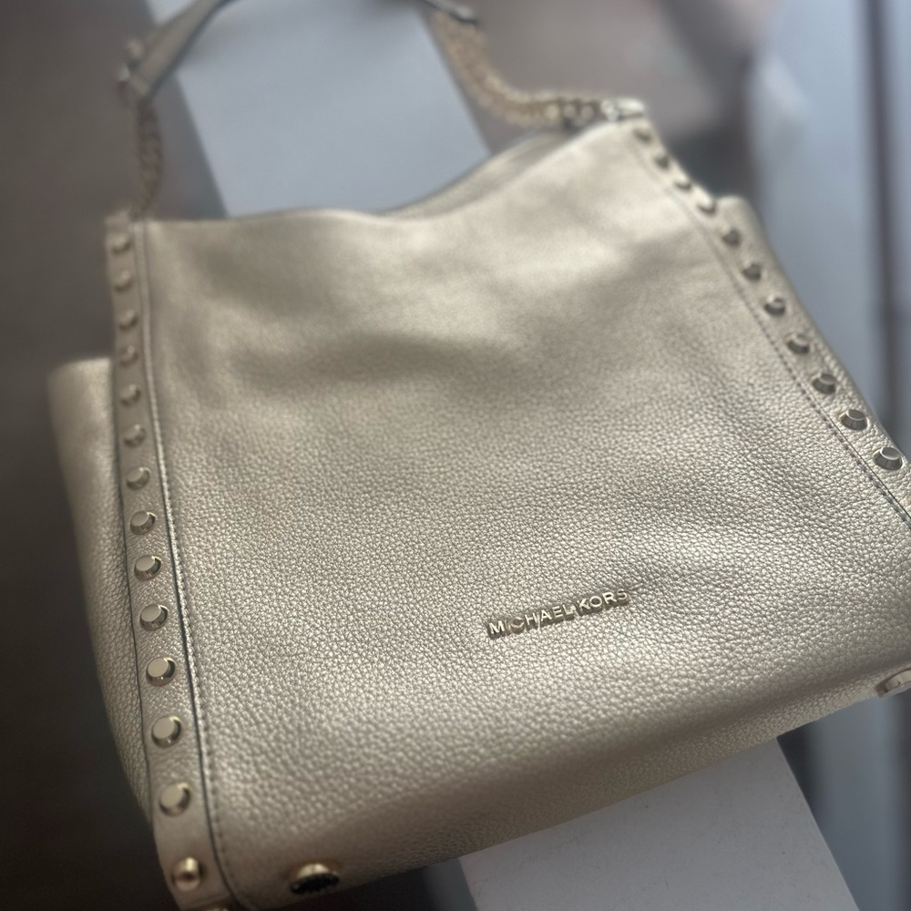 Michael Kors Gold Studded Shoulder Bag